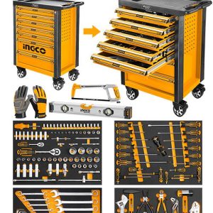 Servante à 7 tiroirs + 162 pièces – INGCO - vue 1 - référence HTCS271621