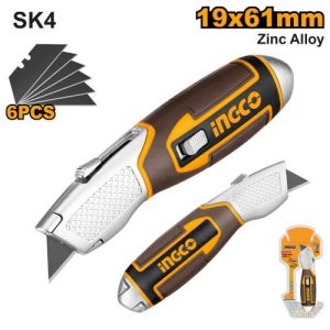 Couteau 61x19mm6 lames Zinc – INGCO - vue 1 - référence HUK618