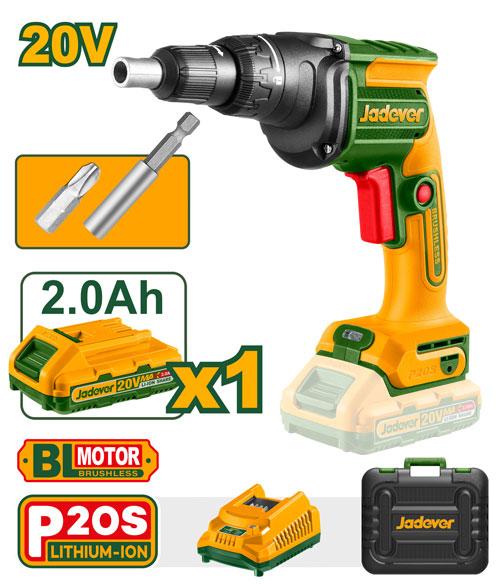 Visseuse à plaque de plâtre sans fil brushless 20 V – Jadever JDDS204281