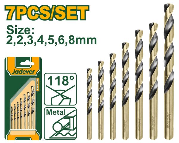 Jeu de 7 forêts hélicoïdaux HSS – Jadever