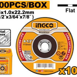 Jeu de 100 disques abrasifs 115mm SS – INGCO - vue 1 - référence MCD10115100
