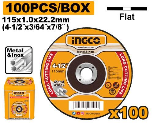 Jeu de 100 disques abrasifs 115mm SS – INGCO