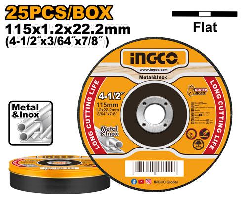 Set de 25 disques abrasifs 115*1,2*22,2 – INGCO