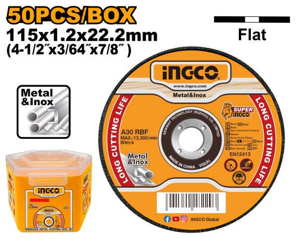 Jeu de 50 disques abrasifs 115mm SS – INGCO