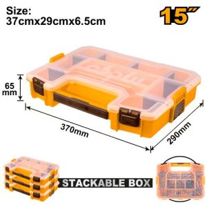 Boîte de rangement plastique 15 – INGCO - vue 1 - référence PBX1511