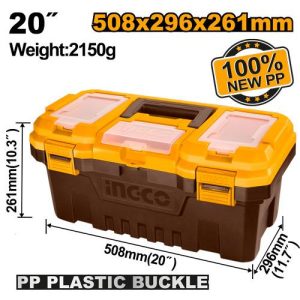 Boîte à outils en plastique pvc 20 – INGCO - vue 1 - référence PBX2001