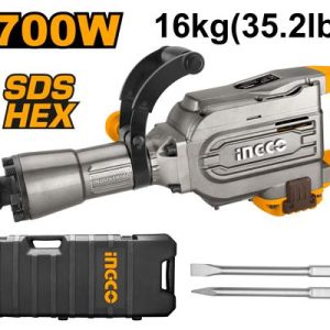 Marteau burineur 16kg 1700W + 2 burins – INGCO - vue 1 - référence PDB17008