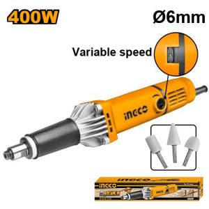 Meuleuse droite 6mm 400W + 3 accessoires – INGCO - vue 1 - référence PDG4003