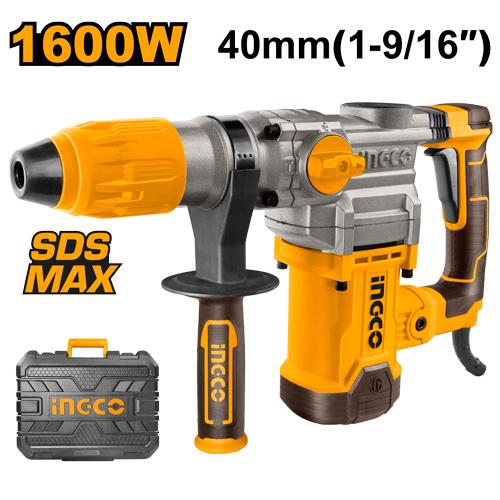 Marteau perforateur SDS Max 1600W 40mm + 2 forêts + – INGCO