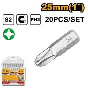 Set De 20 Embouts Ph2 25Mm – INGCO - vue 1 - référence SDB11PH213