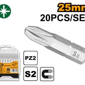 Set De 20 Embouts Pz2 25Mm – INGCO - vue 1 - référence SDB11PZ213