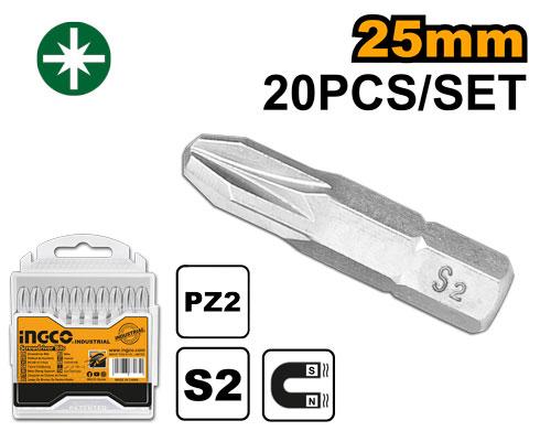 Set De 20 Embouts Pz2 25Mm – INGCO