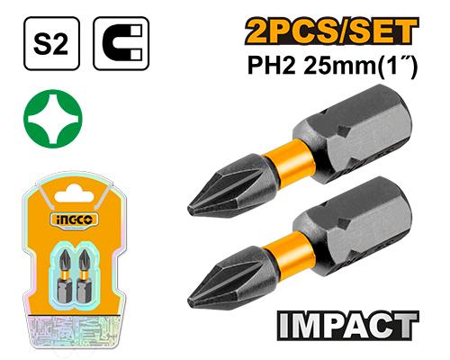Jeu de 2 embouts S2 PH2 25mm – INGCO