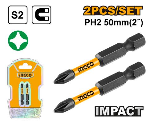 Jeu de 2 embouts S2 PH2 50mm – INGCO