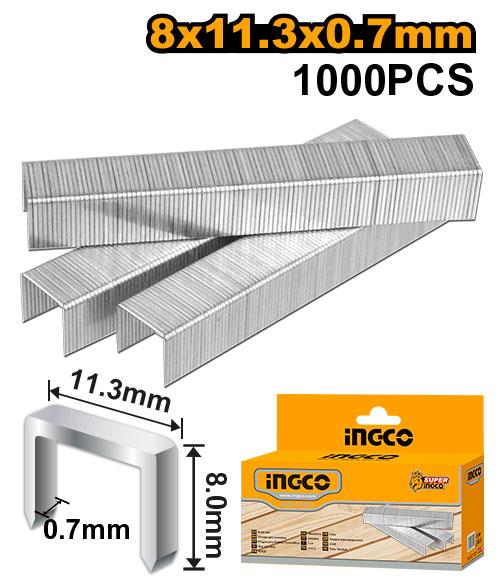 Boite agrafes 1000PCS 8MM/0.7MM HSG1403 – INGCO