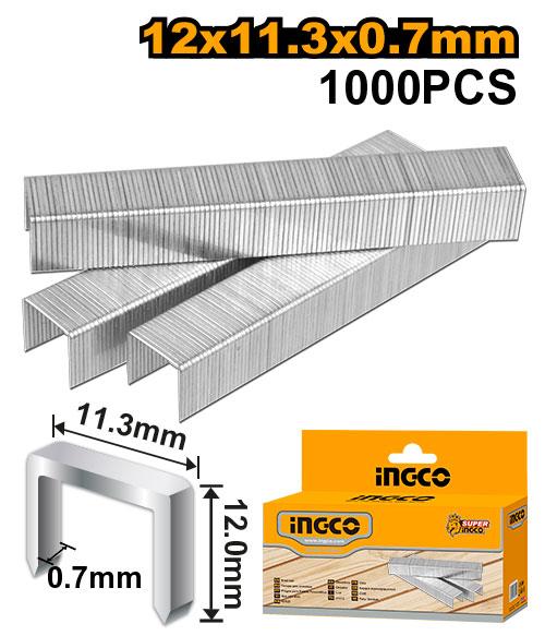 Boite 1000 pcs argafes INGCO 12 mm 0.7MM HSG1403