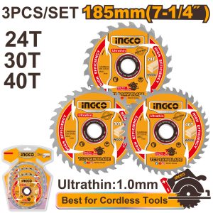 Jeu de lames de scie TCT ultra-fines – INGCO - vue 1 - référence TSB18503