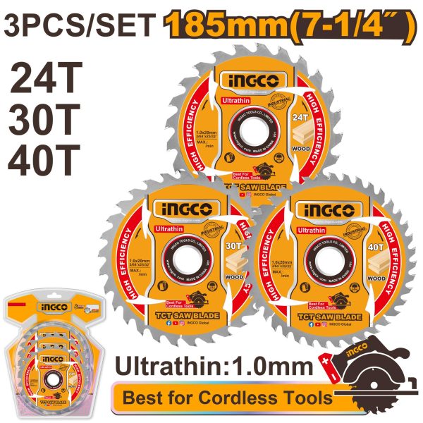 Jeu de lames de scie TCT ultra-fines – INGCO