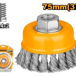 Brosse métallique torsadée 75mm – INGCO - vue 1 - référence WB20751