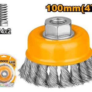 Brosse métallique torsadée 100mm – INGCO - vue 1 - référence WB21001