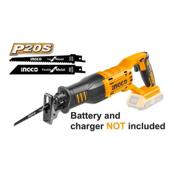 Scie sabre 20V sans batterie/chargeur +2Lames – INGCO