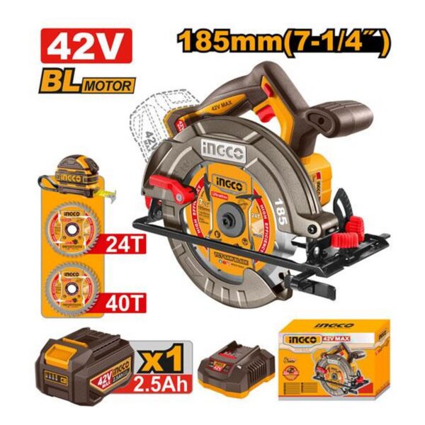 Scie circulaire sans fil 42V 185mm – INGCO