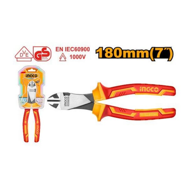 Pince coupante diagonale robuste et isolée 7/180m – INGCO