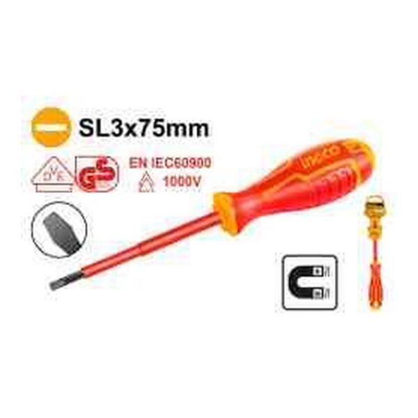 Tournevis isolé SL3x75 – INGCO