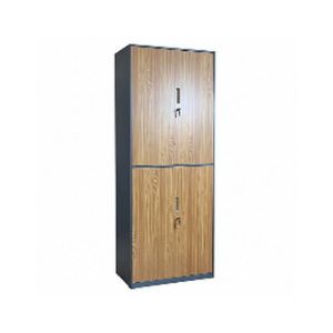 Armoire Bibliothèque Métallique – Double Compartiment, Design Bois & Métal - MOB-ARMO-006