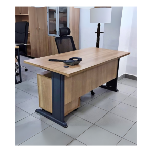 Bureau direction bois foncé & noir – avec mobilier assorti - MOB-BURE-022