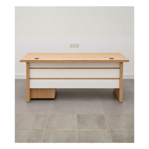 Bureau CleanDesk Pro – Bois clair et blanc - MOB-BURE-047