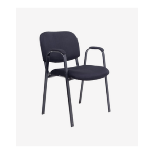 Chaise d'accueil noire avec accoudoirs - MOB-CHAI-002