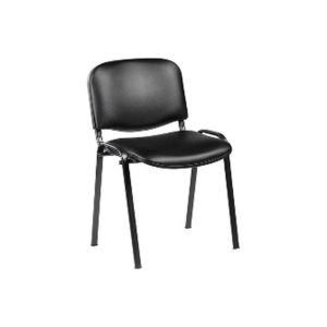 Chaise ISO – Simili Cuir Structure Métallique Noire pour Bureau & Collectivités - MOB-CHAI-007