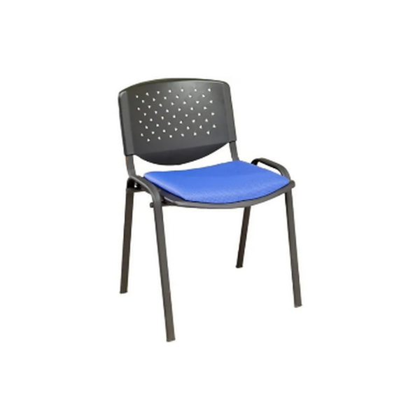 Chaise ISO PerfoArm – Assise Tissu Bleu, Dossier Ajouré & Accoudoirs Intégrés