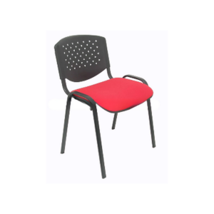 Chaise ISO PerfoArm Red – Assise Tissu Rouge, Dossier Ajouré & Accoudoirs Intégrés - MOB-CHAI-014