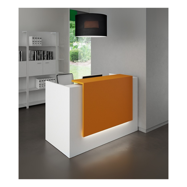Comptoir d’accueil blanc & orange