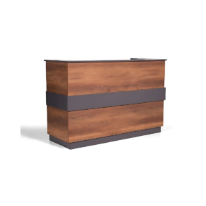 Comptoir d’accueil bois & gris – design épuré et fonctionnel - MOB-COMP-013