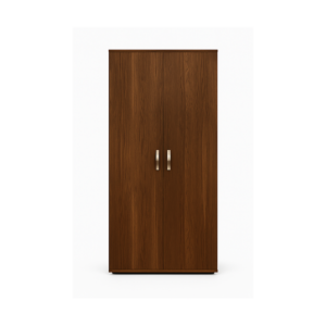 Armoire haute bois brun – Rangement élégant pour bureau ou intérieur classique - MOB-MEUB-003