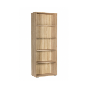 Bibliothèque en bois clair – 5 étagères ouvertes pour rangement moderne - MOB-MEUB-004