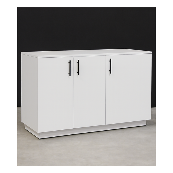 Meuble de rangement blanc 3 portes en bois MDF