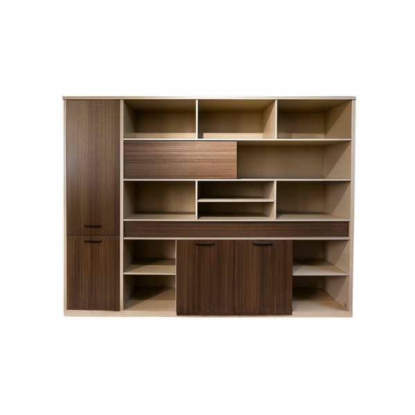 Meuble de rangement modulable en bois foncé