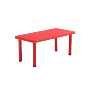 Table Enfant Rectangulaire RedSmart – Plateau Rouge & Pieds Cylindriques Antidérapants - MOB-MOBI-007