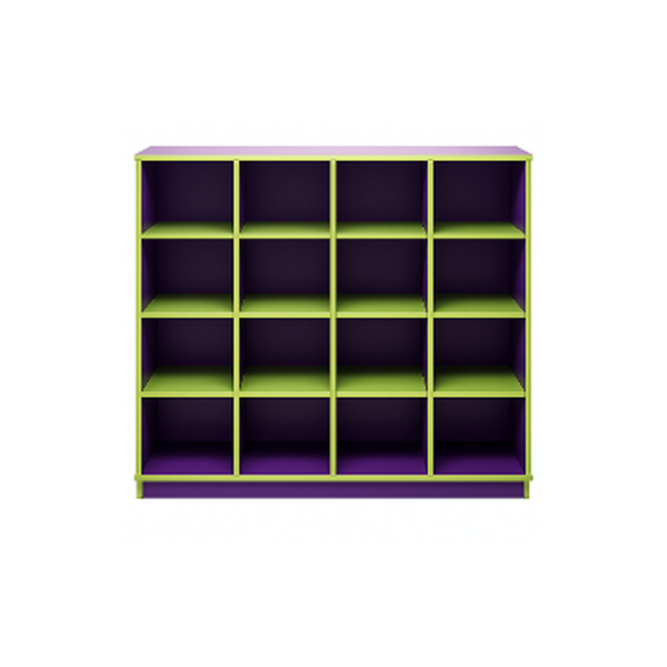 Meuble de Rangement 16 Cases – Violet et Vert