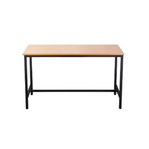 Table De Décharge Design Rectangulaire UrbanEdge – Plateau Bois Clair & Piètement Métal Noir - MOB-TABL-004