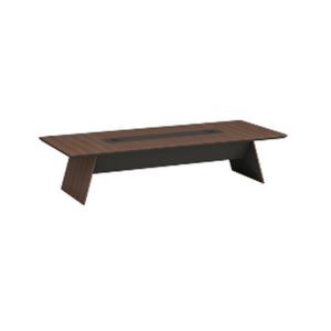 Table de réunion bois & noir – Élégance contemporaine et connectivité intégrée - MOB-TABL-038