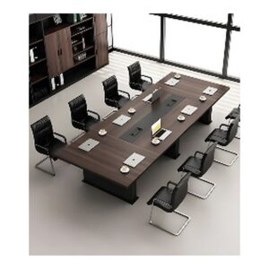 Table de réunion bois foncé – Ambiance directionnelle et confort professionnel - MOB-TABL-042