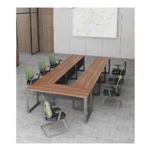 Table de réunion en U bois & métal – Configuration modulable pour réunions dynamiques - MOB-TABL-045