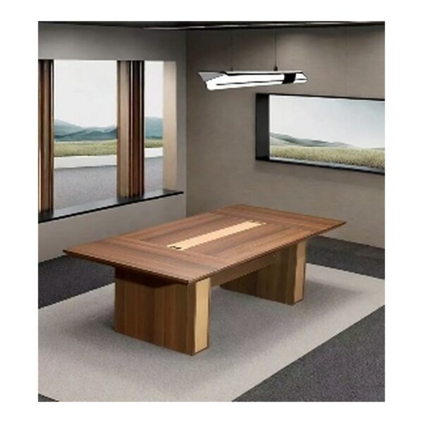 Table de réunion moderne en bois naturel – Design épuré et fonctionnel