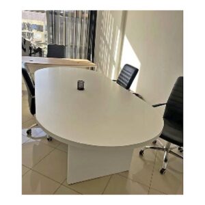 Table de réunion ovale blanche – Design épuré pour espaces professionnels modernes - MOB-TABL-047