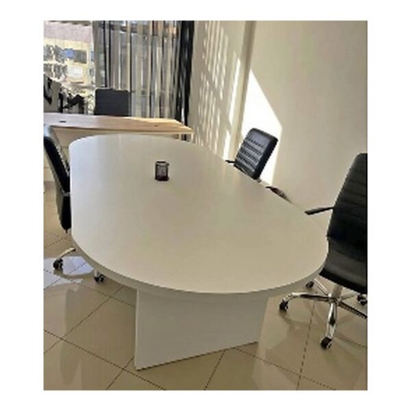 Table de réunion ovale blanche – Design épuré